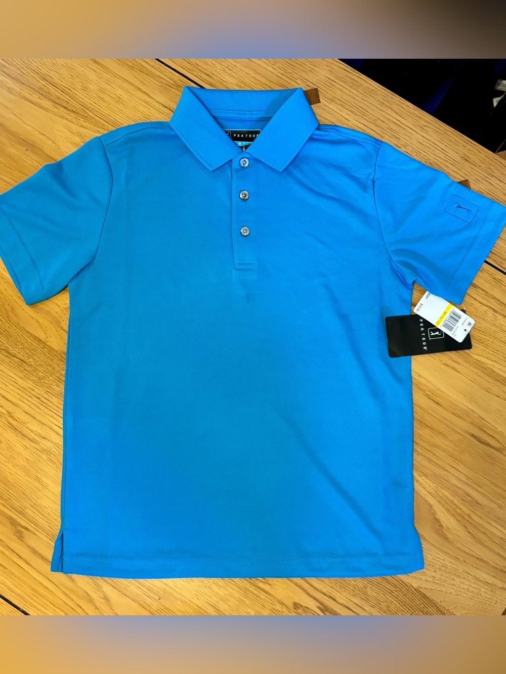 NEW Boys PGA Tour Blue Short-Sleeve Performance Polo size Medium